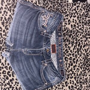 Rock Revival Distressed Blue Jean Shorts